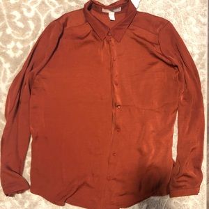 Satin button down blouse